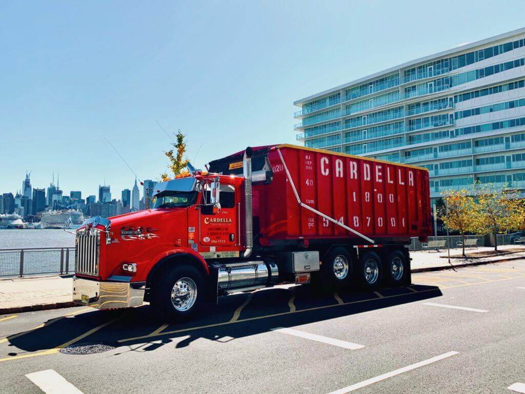 Cardella Truck with Dumpster in Jersey City, NJ